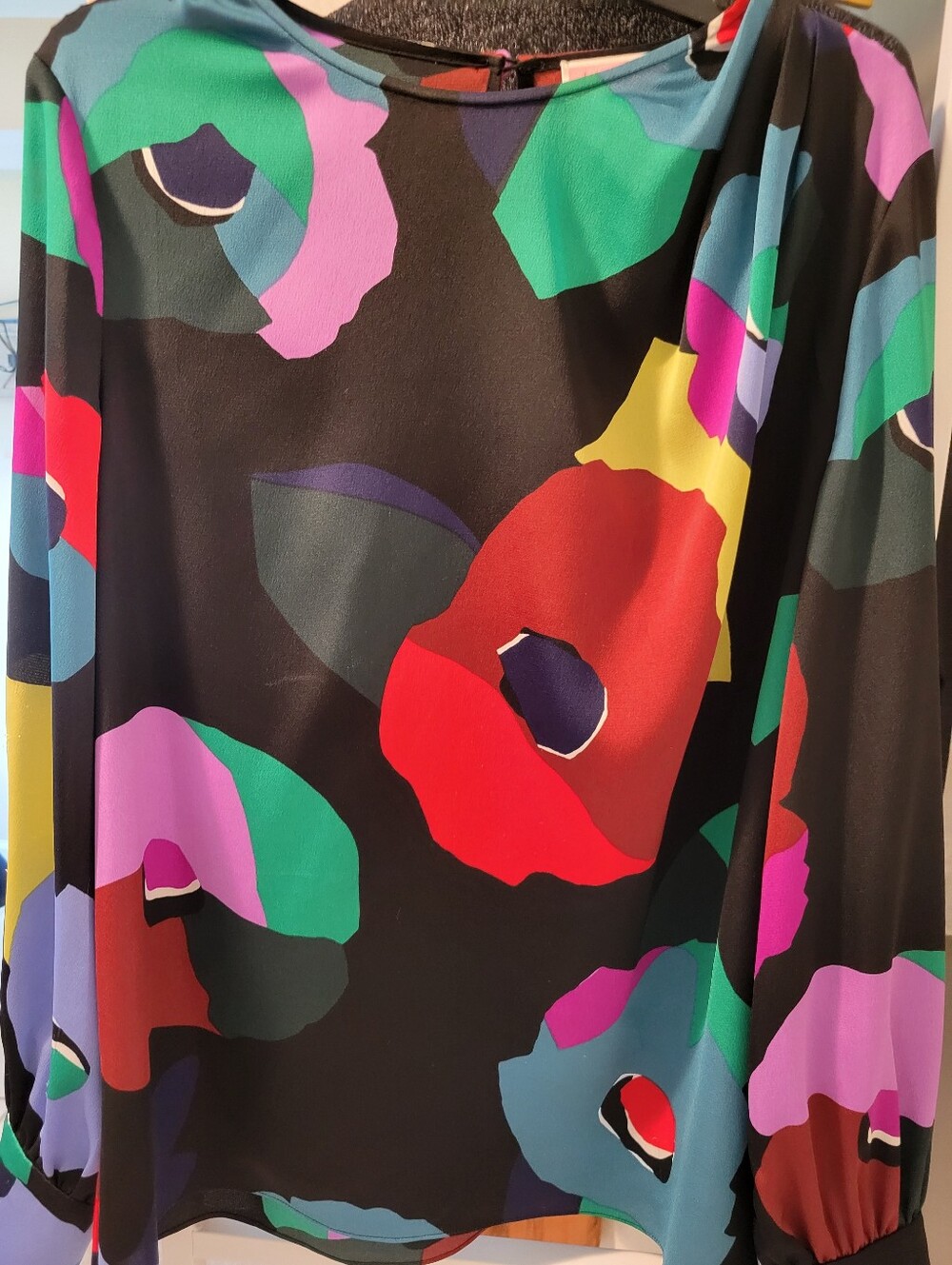 Kate Spade SBlack Floral Abstract Print Blouse - Multicolor
